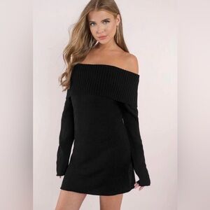 NWT! Express Black Off-the-Shoulder Sweater Dress Size Medium